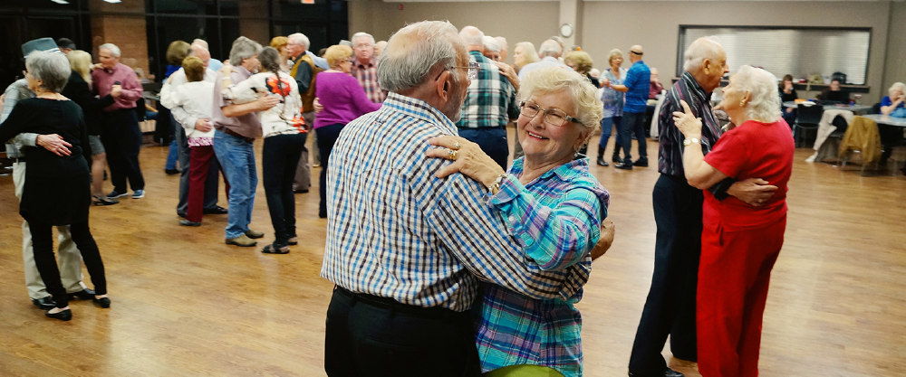 senior couples dancing in ballroom